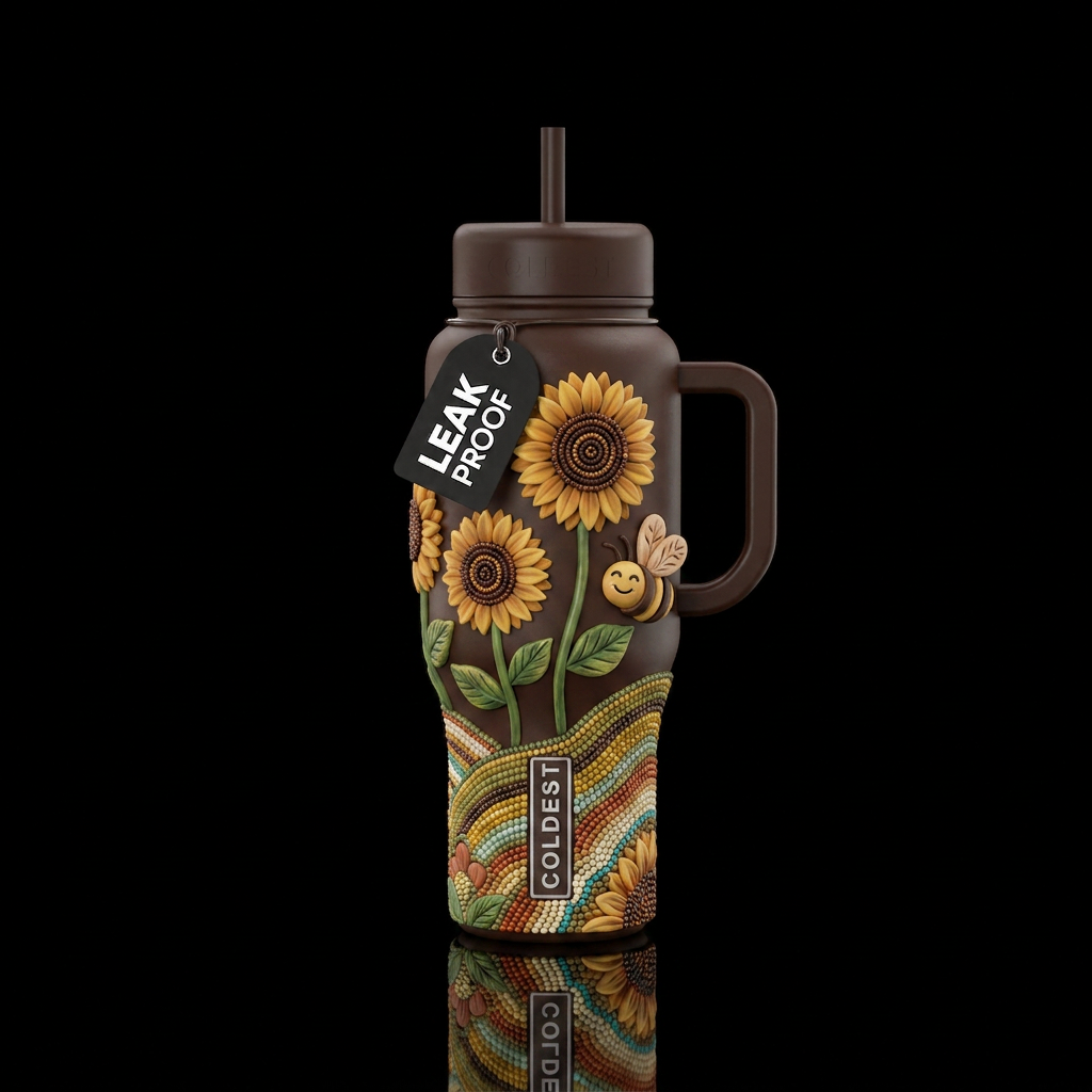 Beaded Bee water bottle design