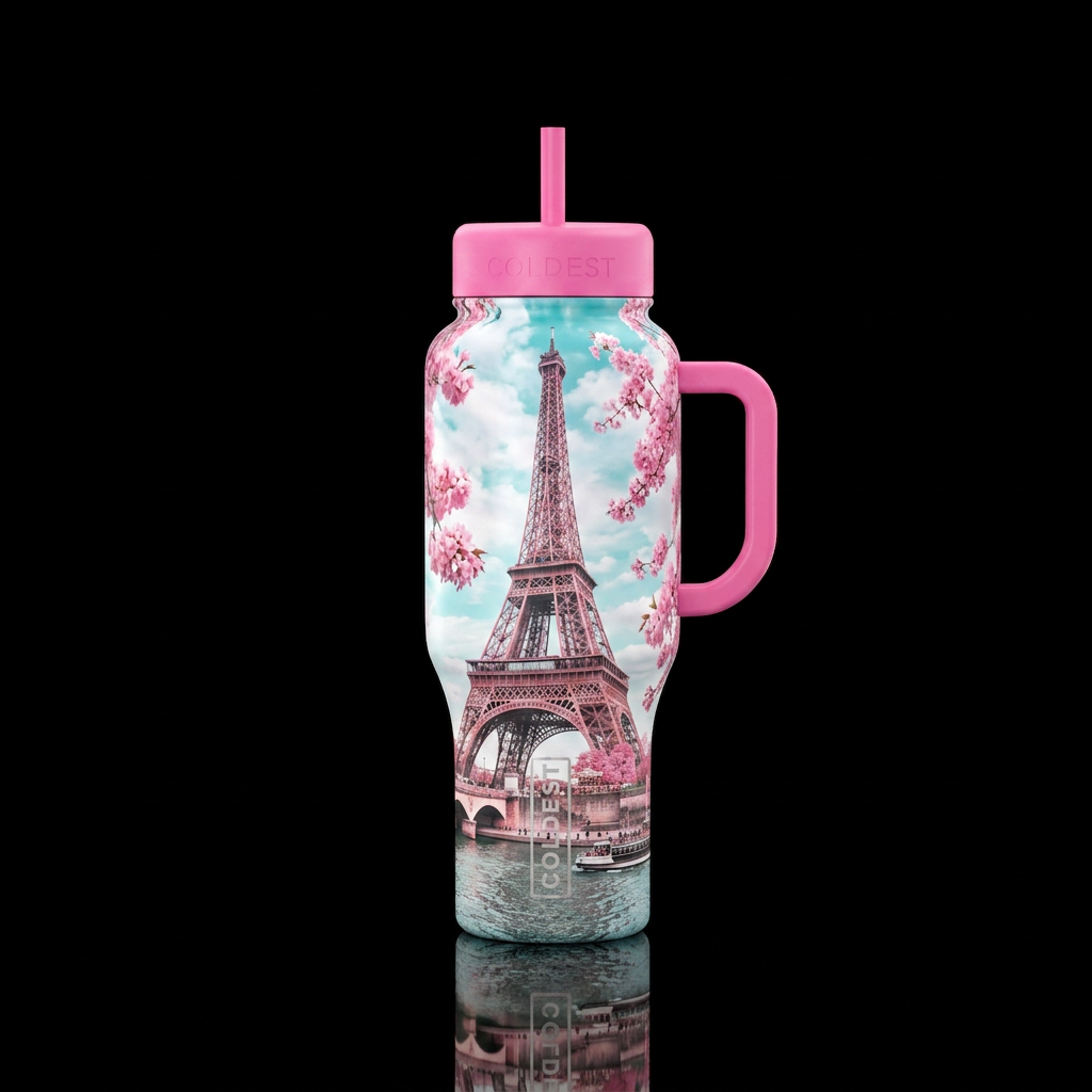 Eiffel Tower water bottle design