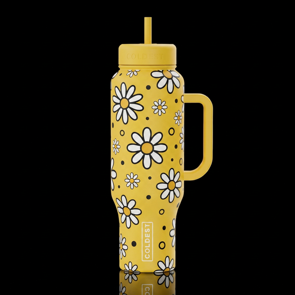 Daisies water bottle design