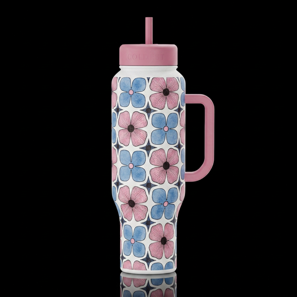 Flower Pattern water bottle design