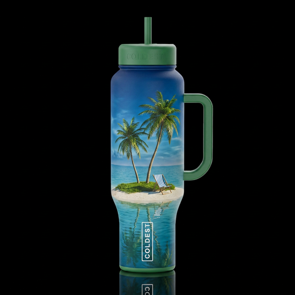 Island water bottle design