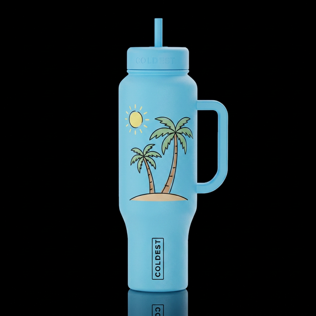 Summer Palms water bottle design