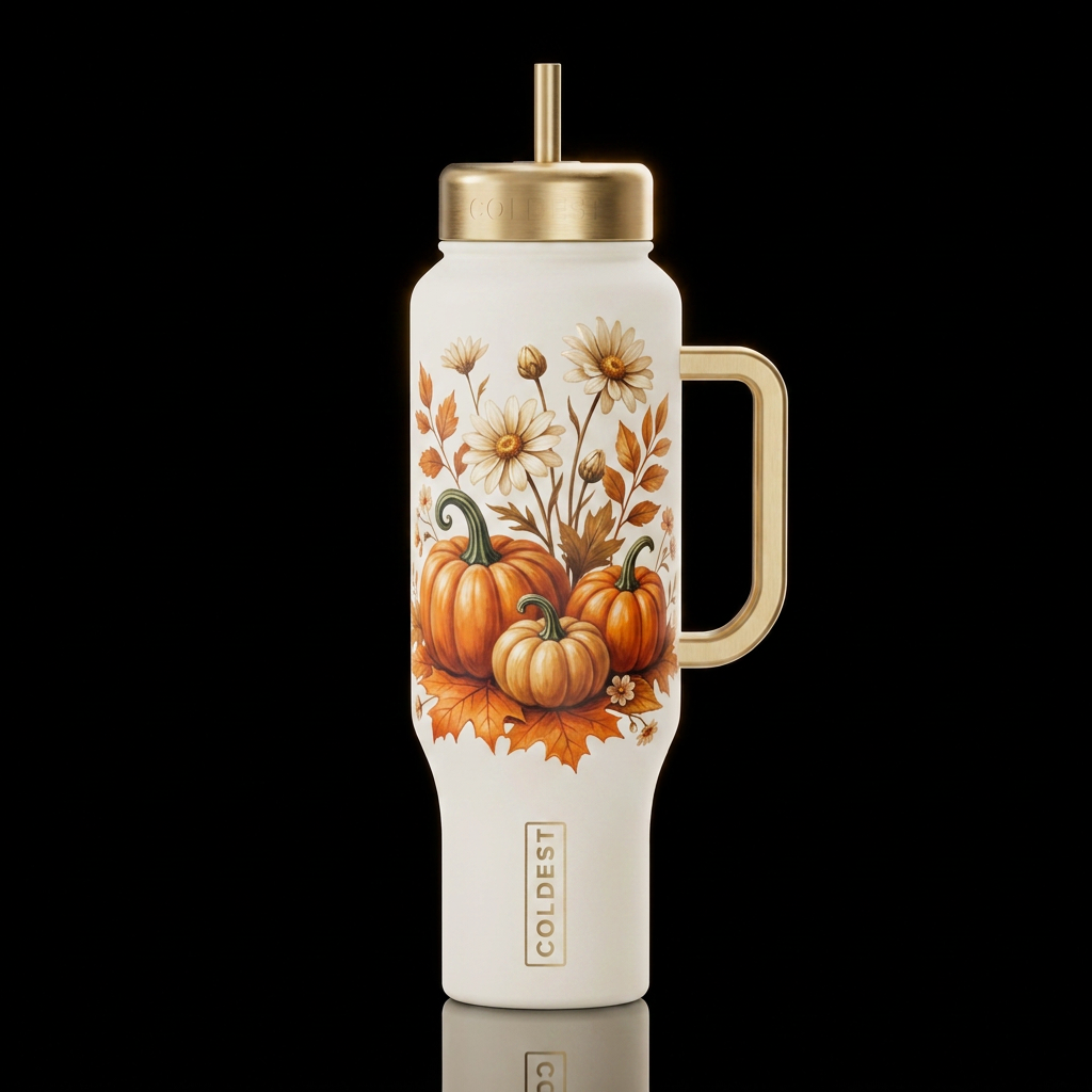 Golden Pumpkins water bottle design