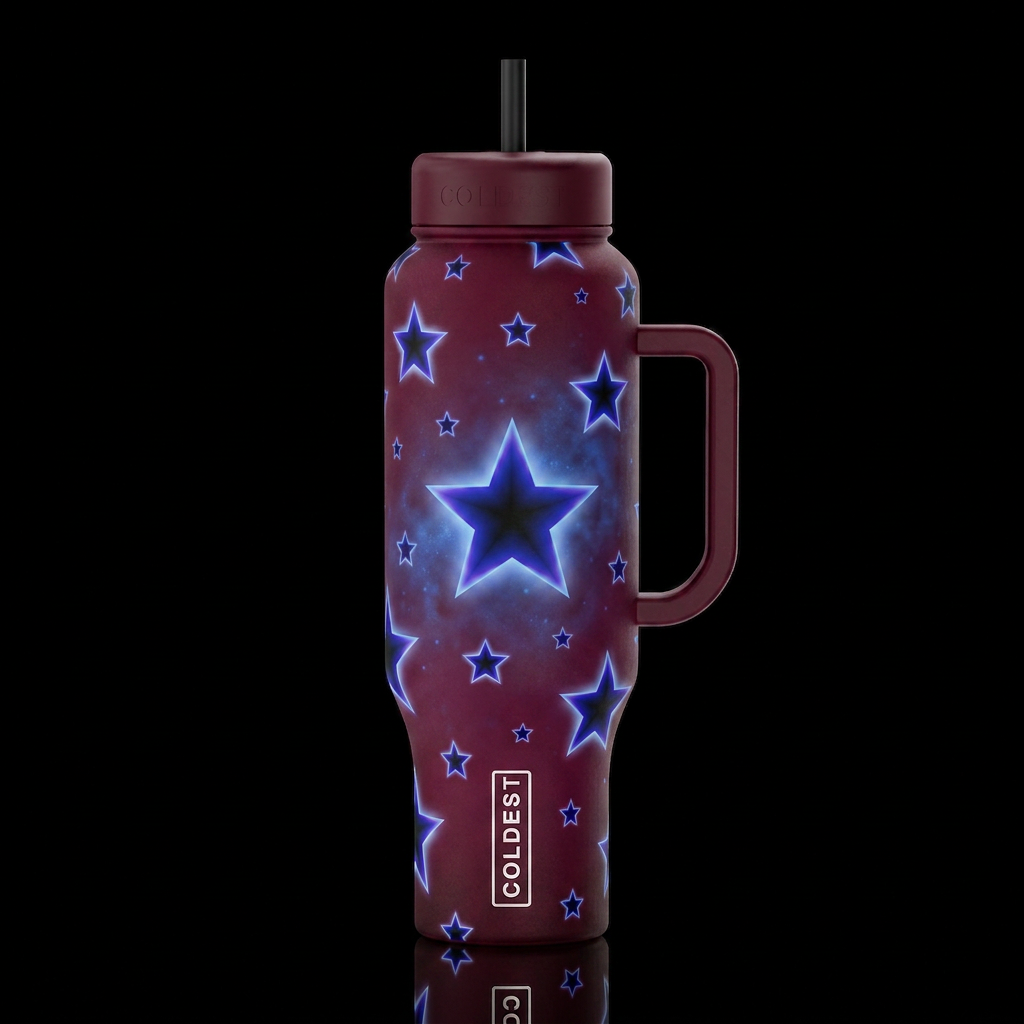 Glowie Stars water bottle design