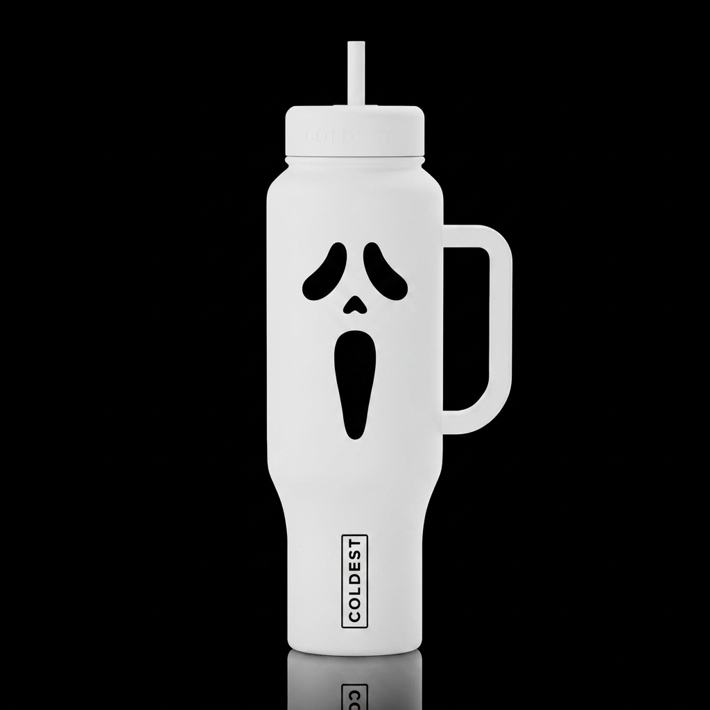 Ghost Face water bottle design