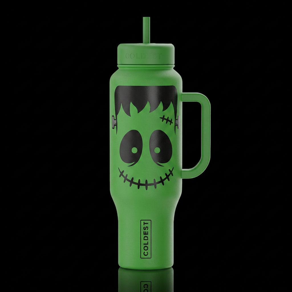 Frankenstein water bottle design