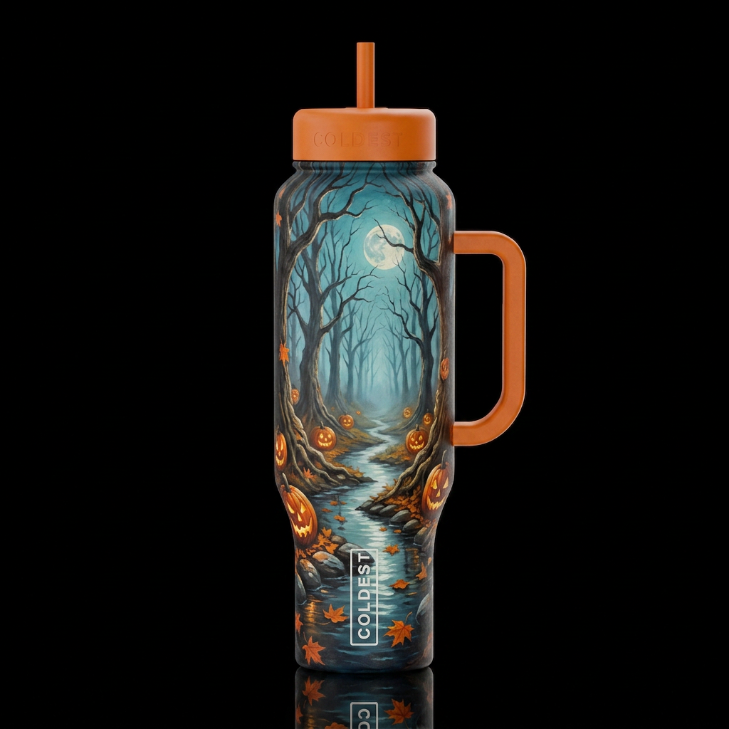 Pumpkin Stream water bottle design