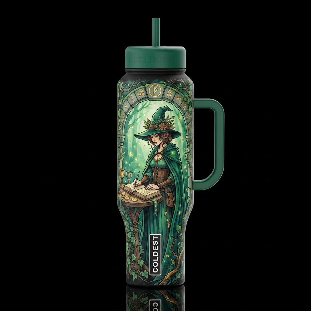 Witch's Diary water bottle design