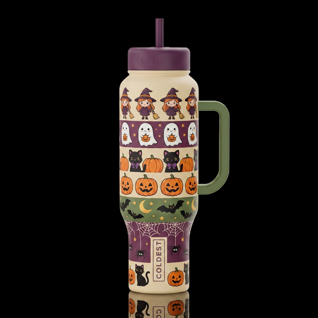 Halloween Icons water bottle design