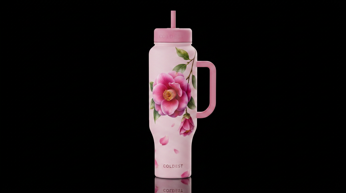 Camellia water bottle design