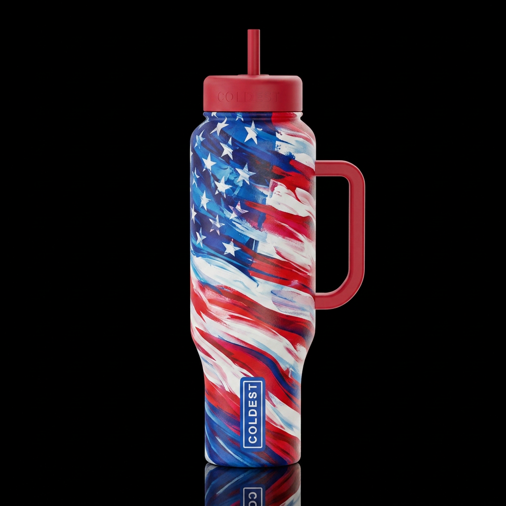 Abstract Flag water bottle design