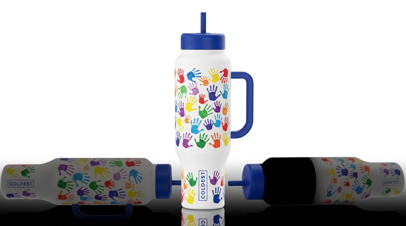 Hands water bottle design