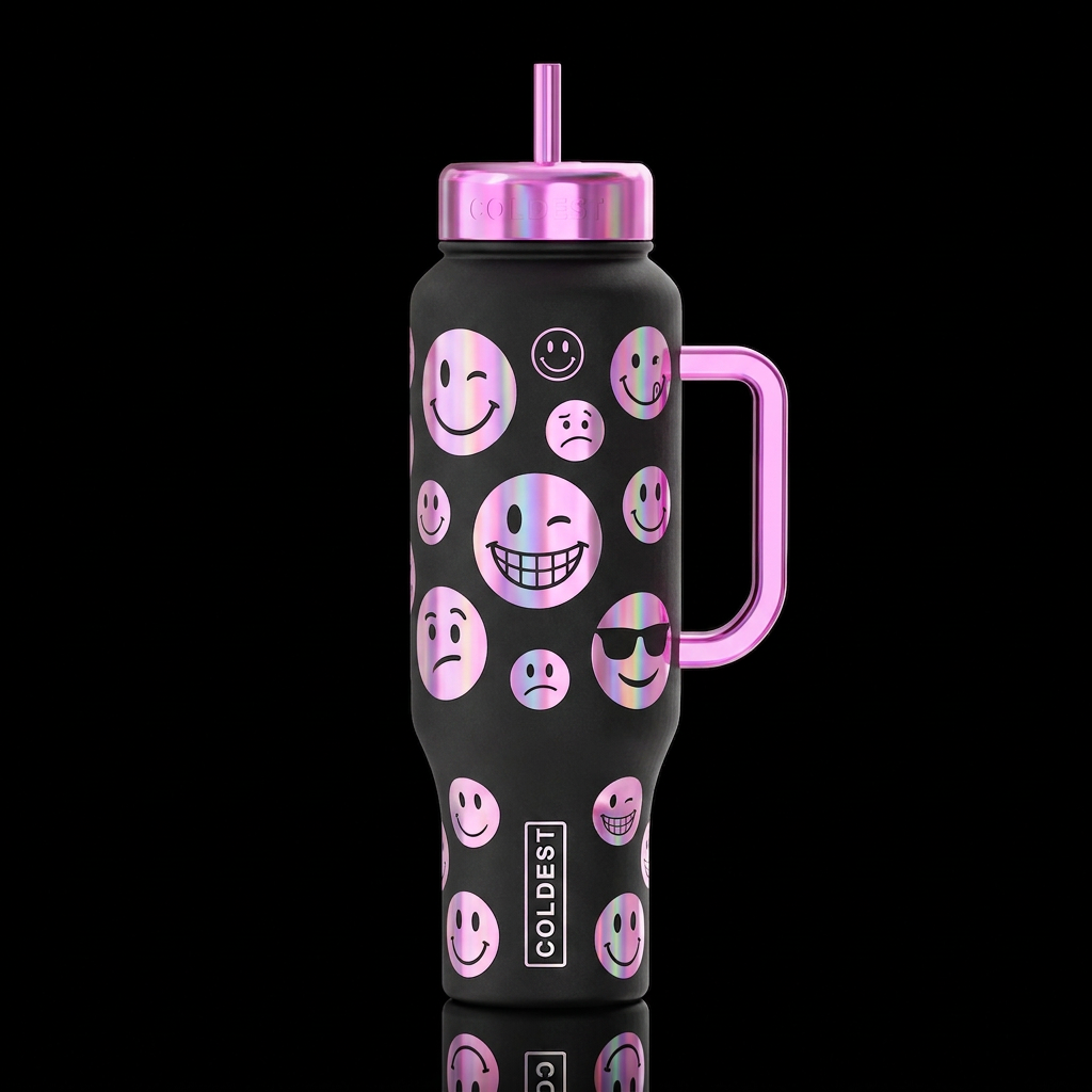 Smiley water bottle design