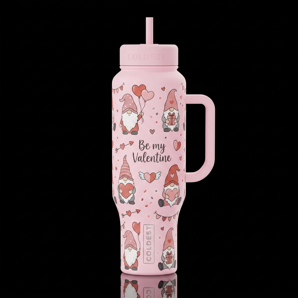 Be My Valentine water bottle design