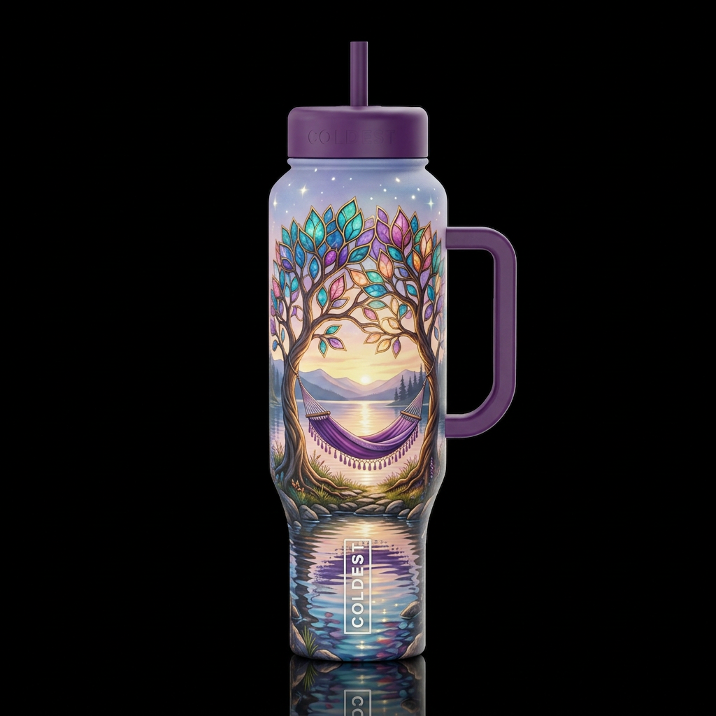 Lazy at the lake water bottle design