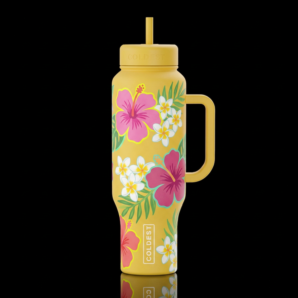 Hibiscus 🌺 water bottle design