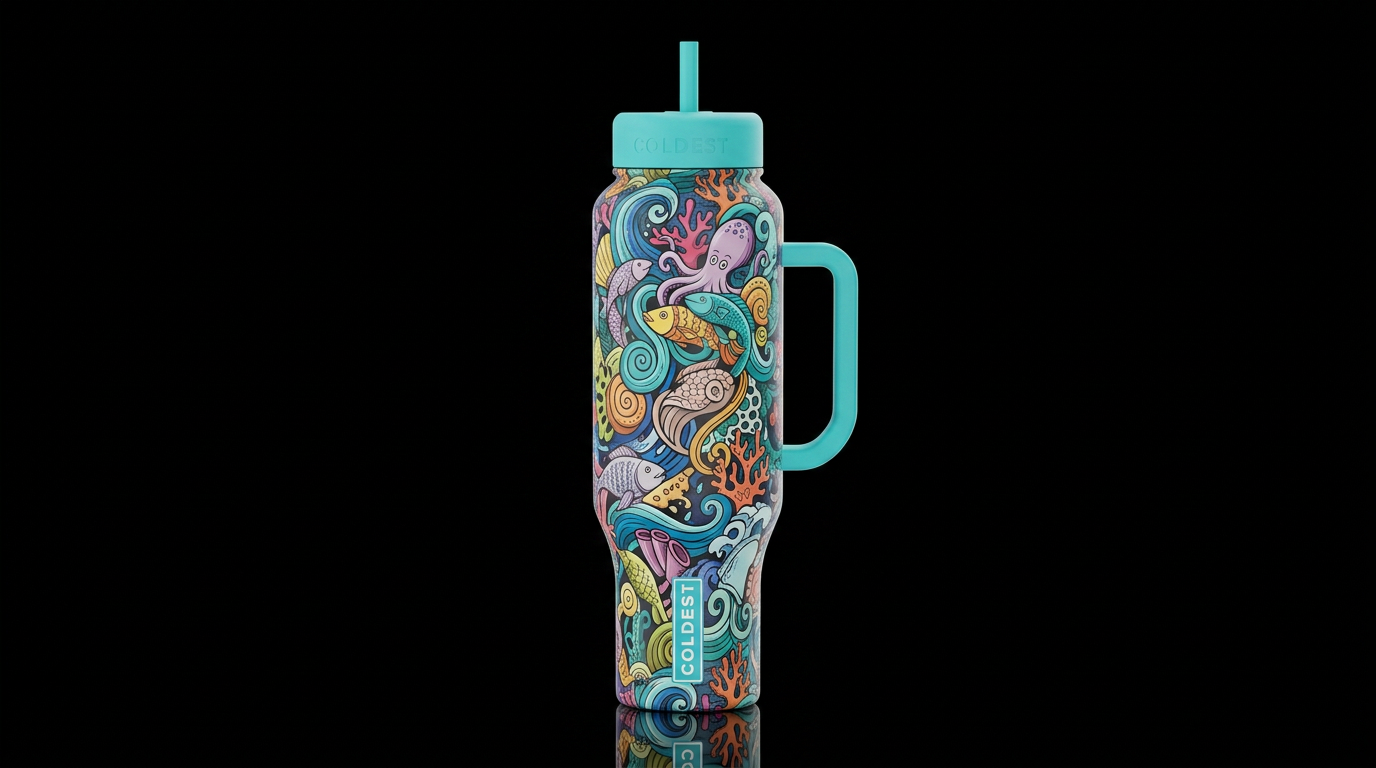 Abstract Ocean water bottle design
