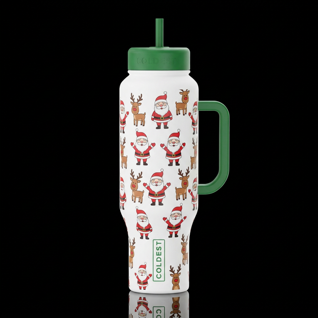Baby Santa's water bottle design