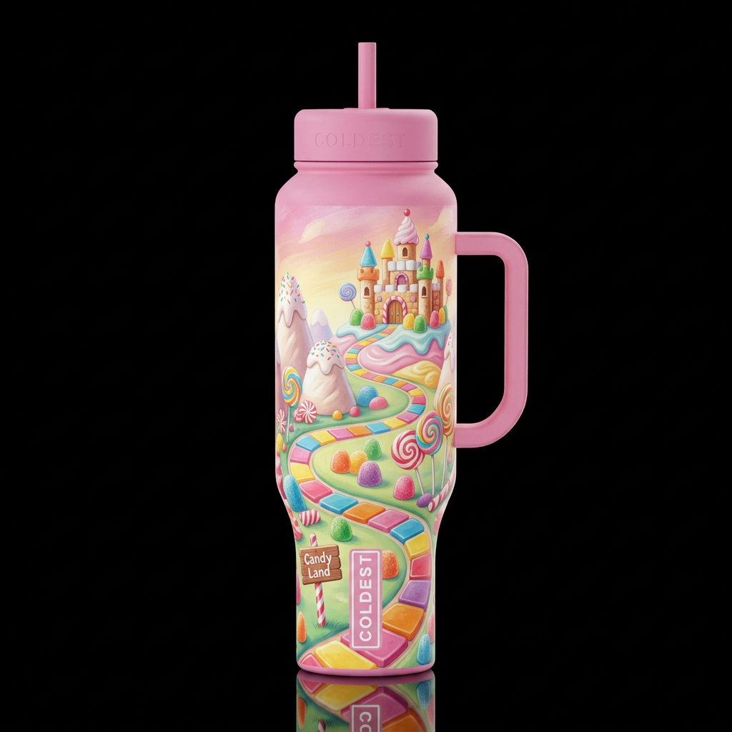 Candy Land water bottle design