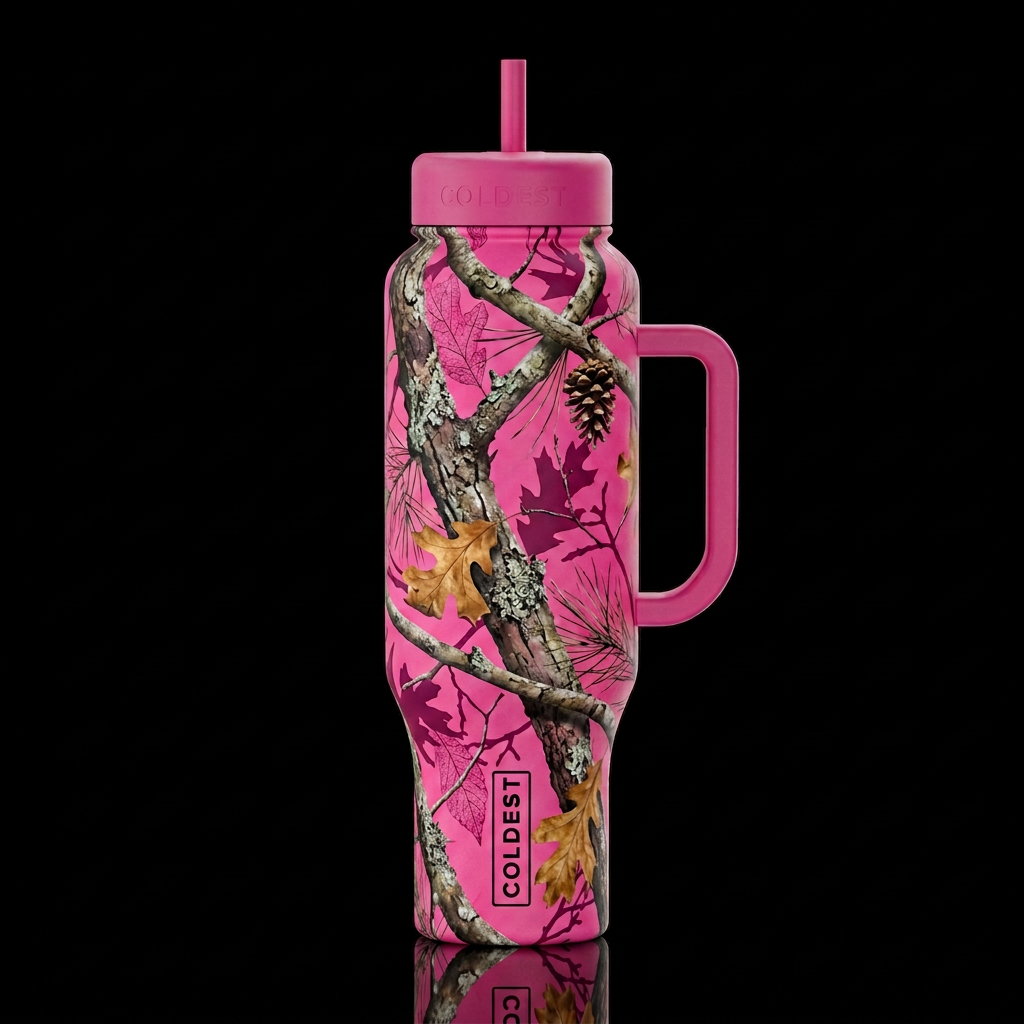 Camo Pink water bottle design