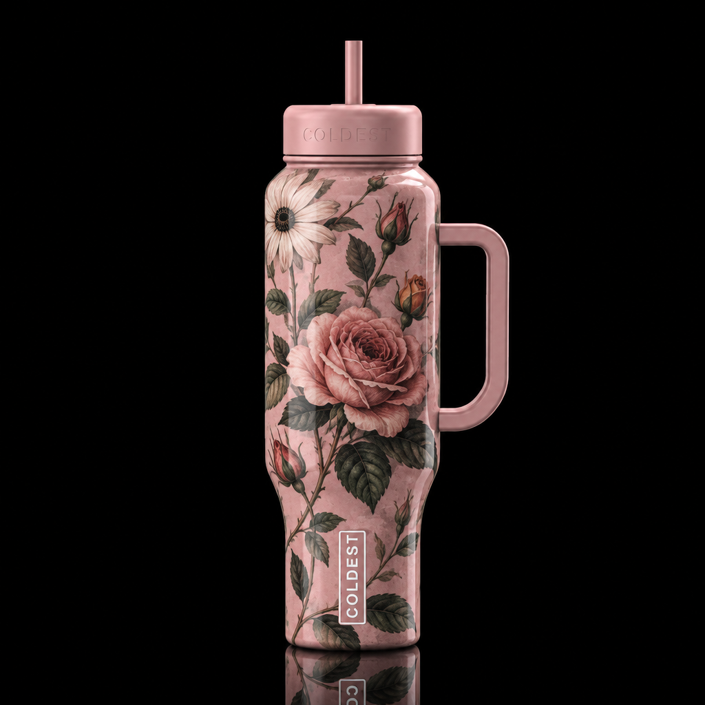 Dusty Rose water bottle design