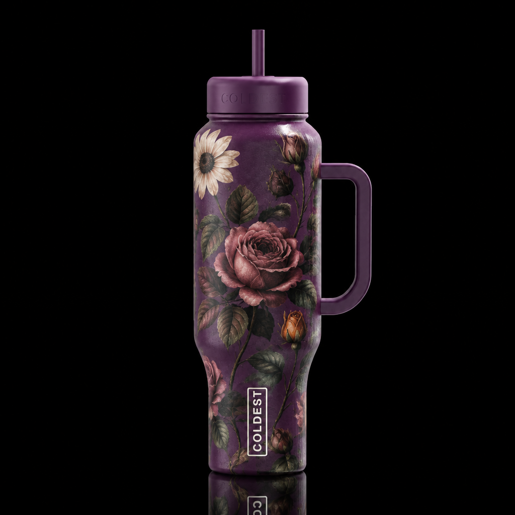 Gothic Rose water bottle design