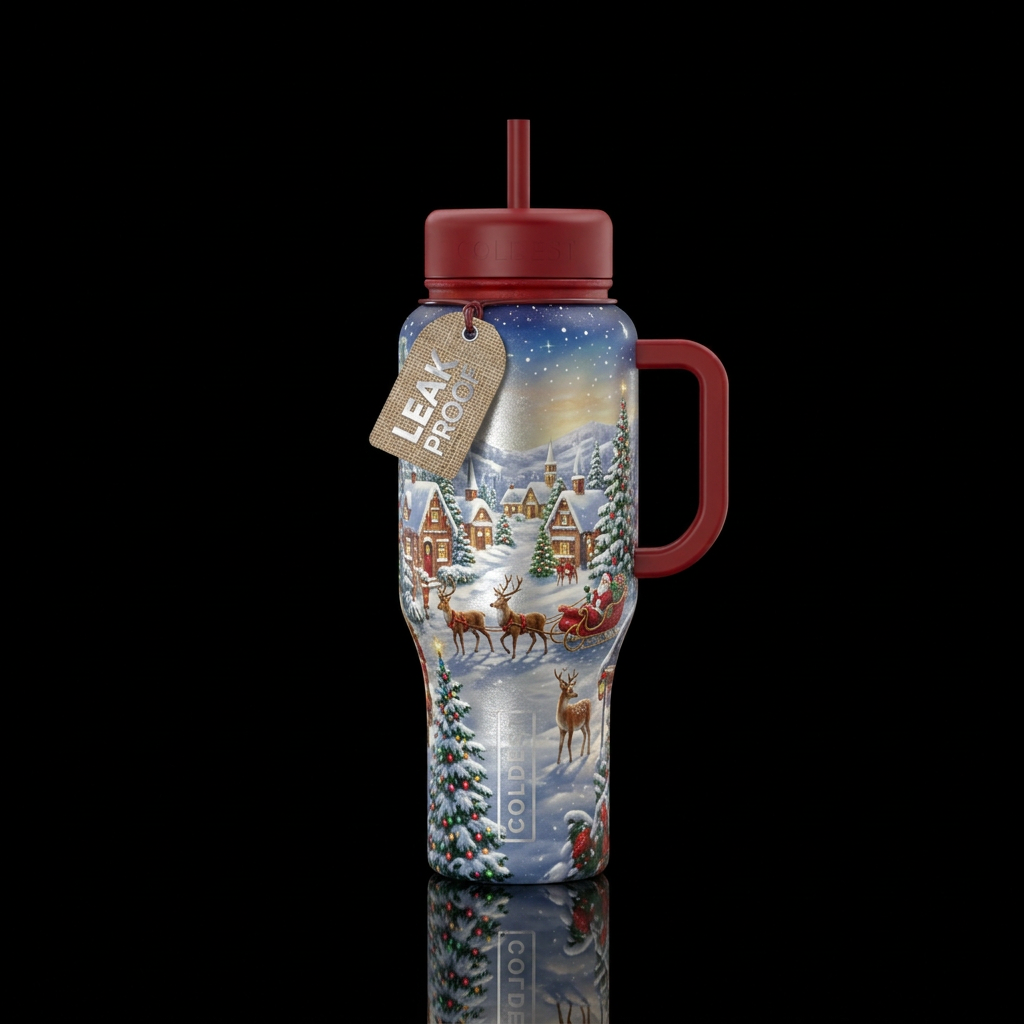 Christmas wonderland, water bottle design