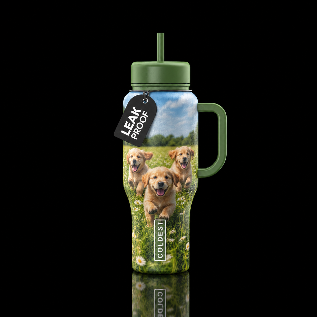 Puppies galore water bottle design
