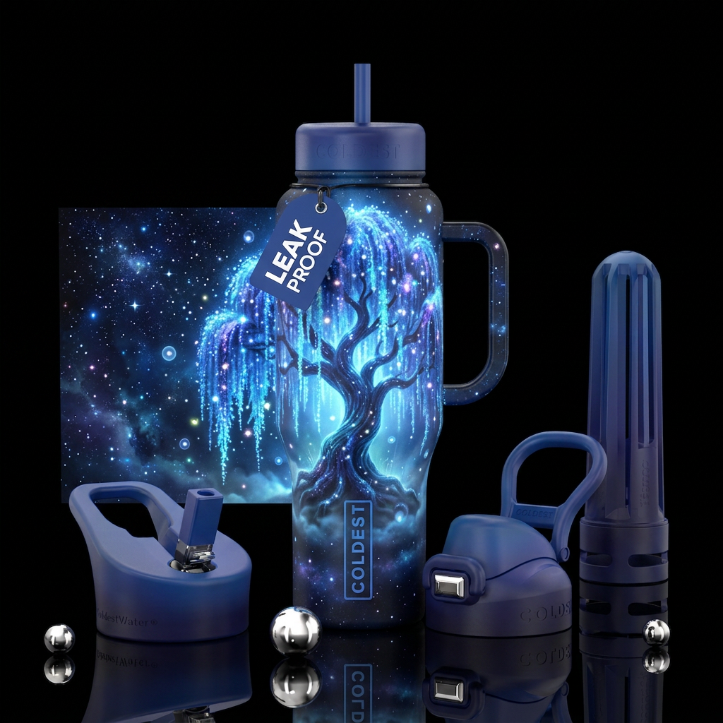 Celestial Tree of Light water bottle design