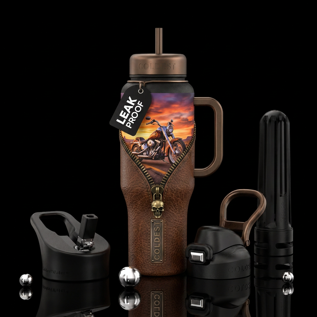 Leather riding water bottle design