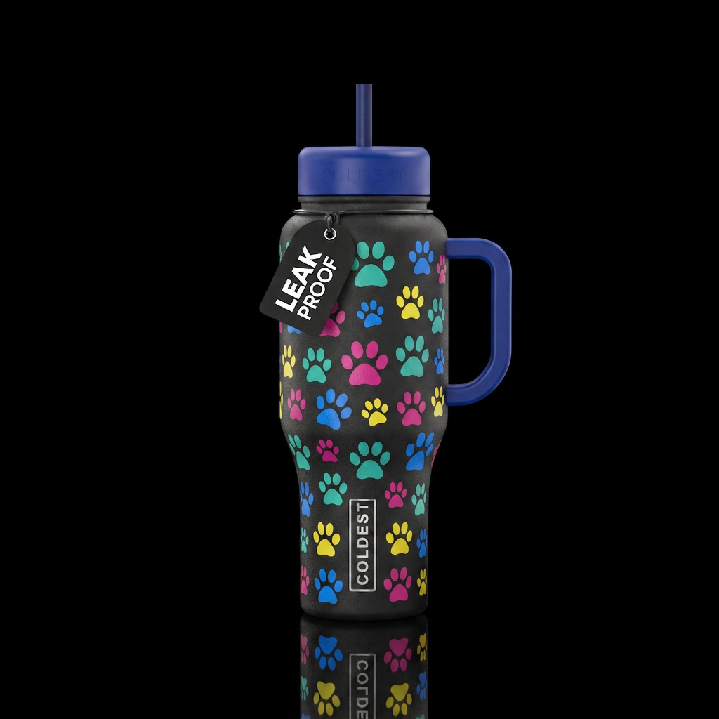 Paws for cats and dogs water bottle design
