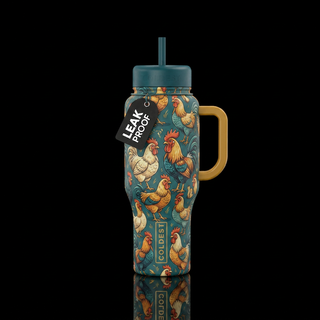 Cluck Around & Find Out water bottle design