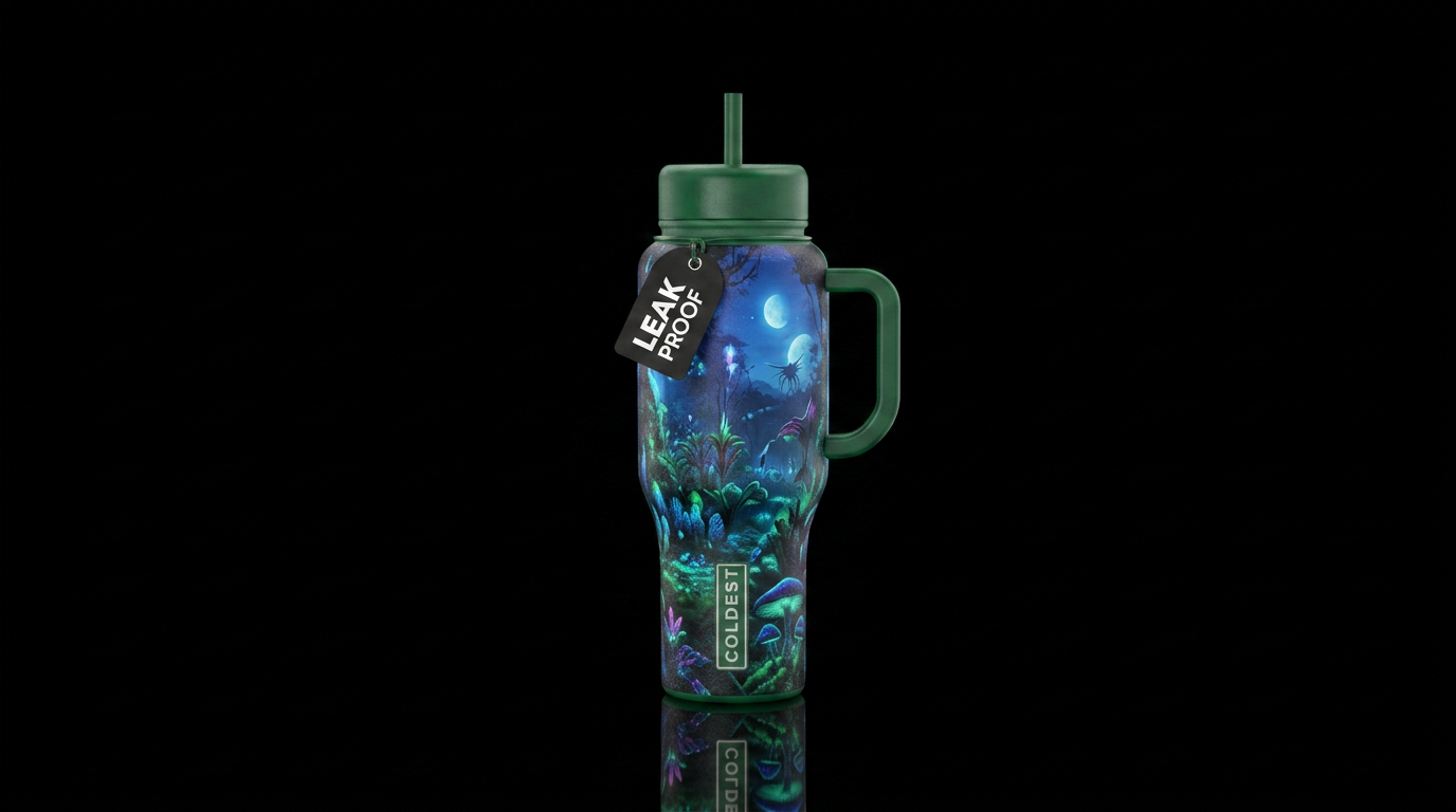 Glowie Rainforest water bottle design