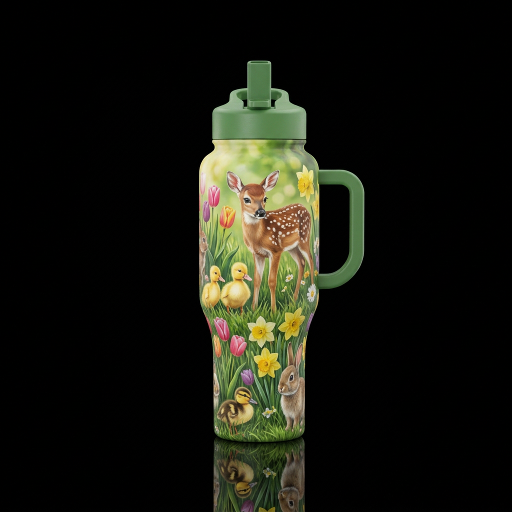 Spring time water bottle design