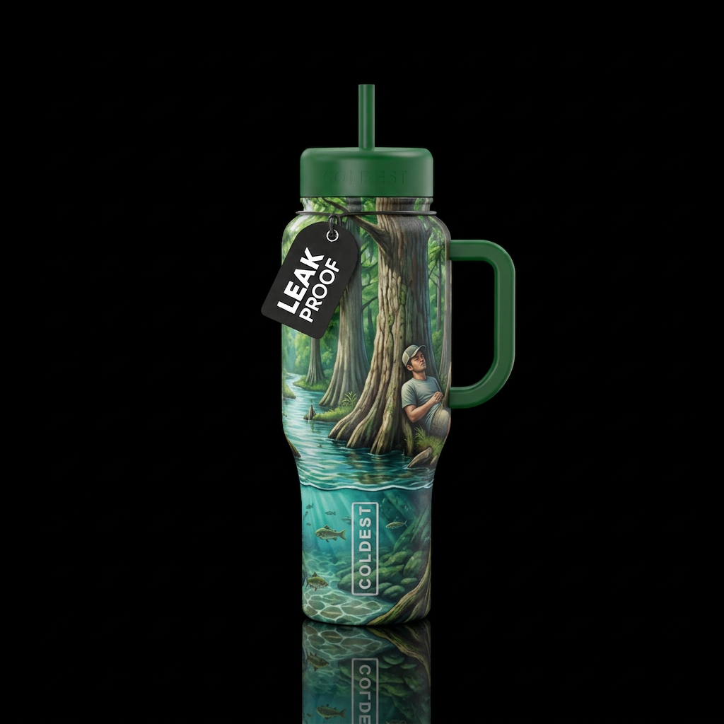 Cypress fishing water bottle design