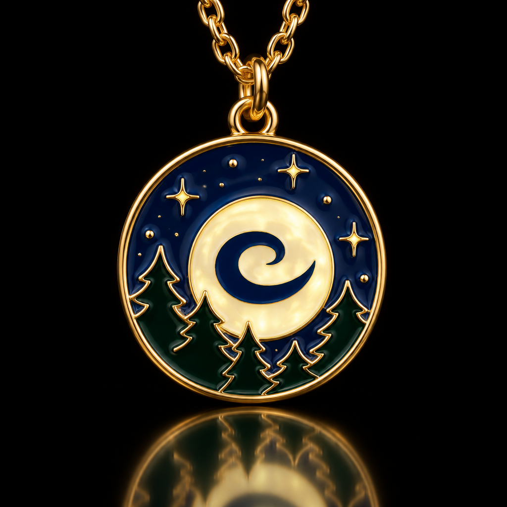 Full moon forest water bottle design