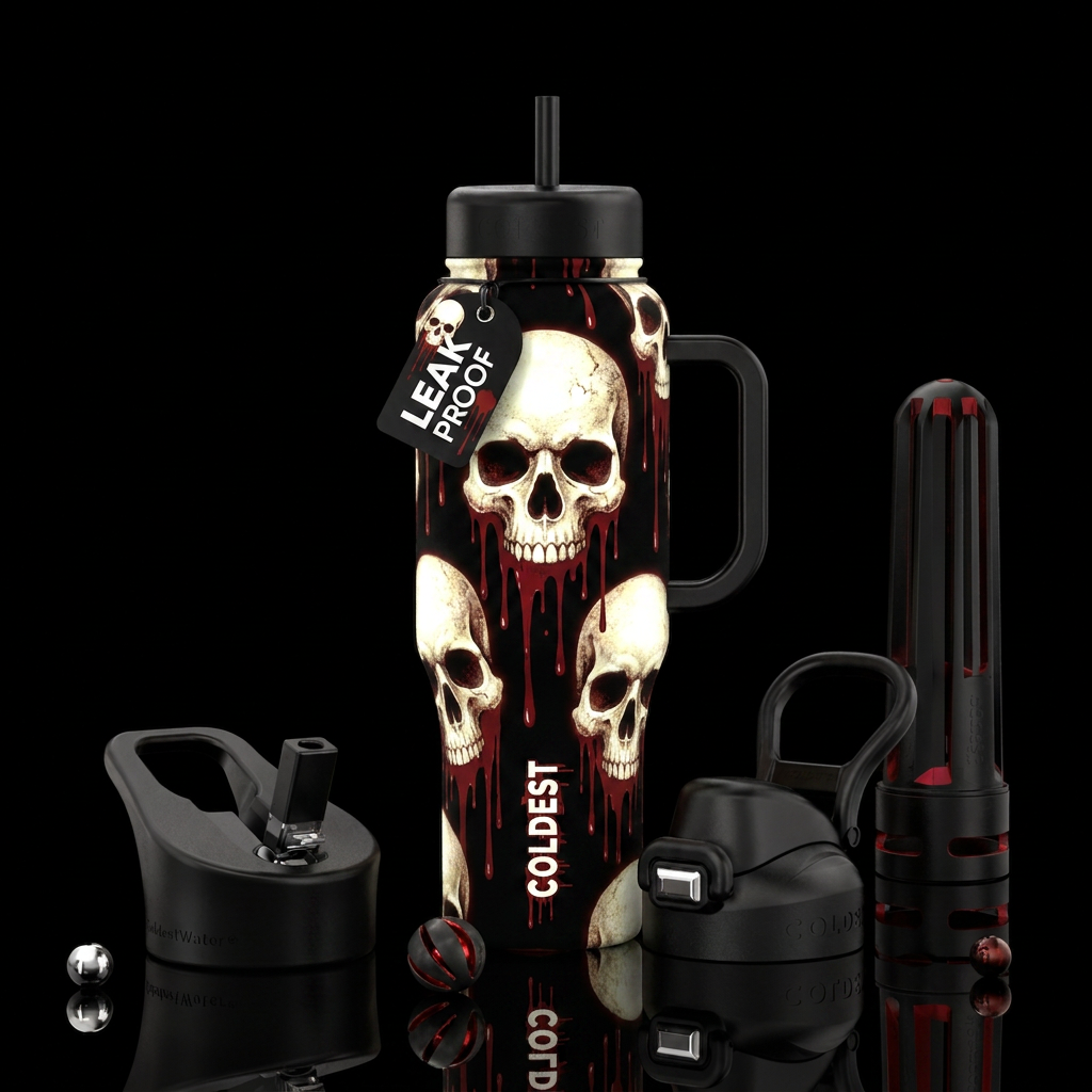 Skull Drip water bottle design