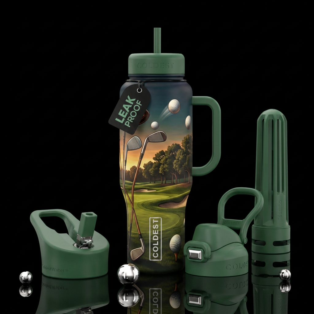 Golfing water bottle design