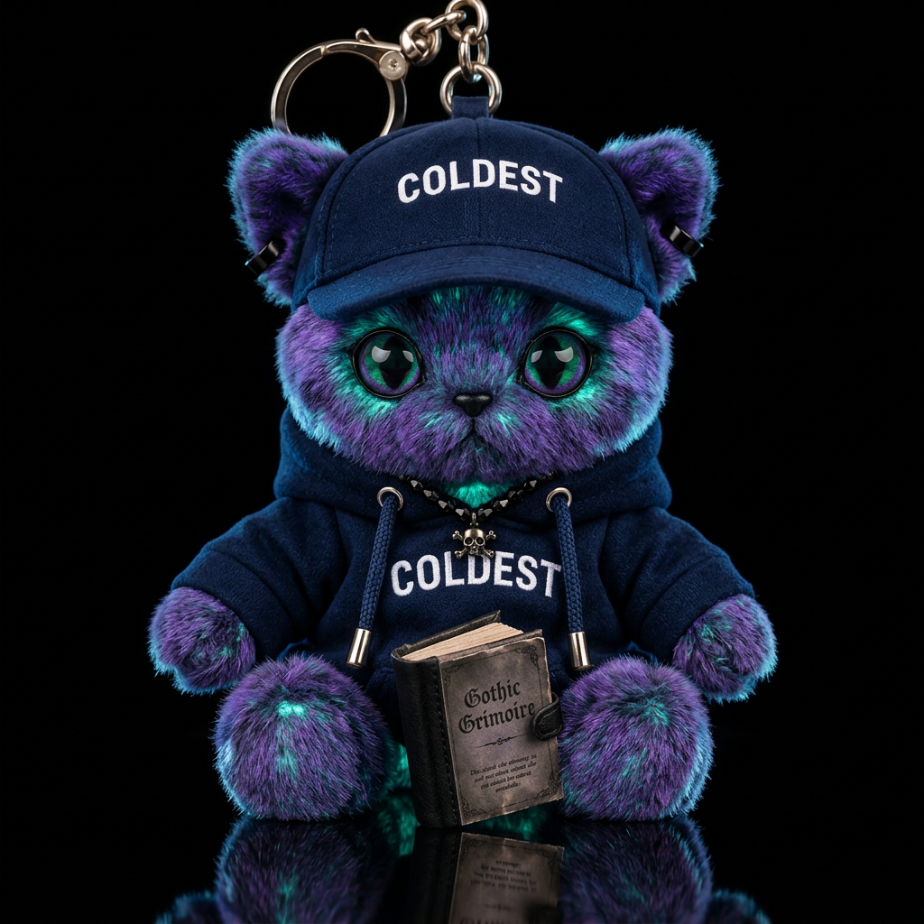 Gothic, glowie, reading cat water bottle design
