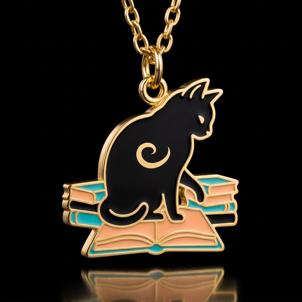 Cat and books water bottle design