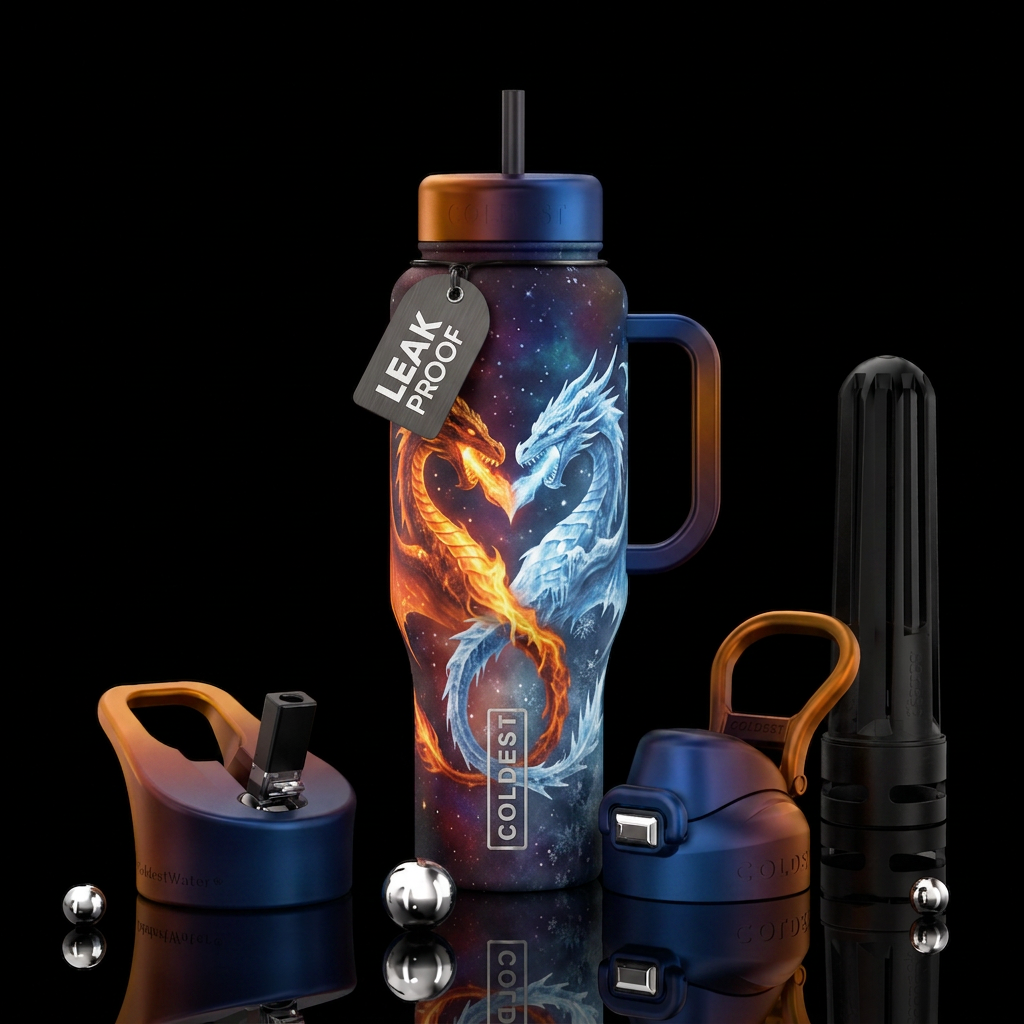 Fire and ice water bottle design