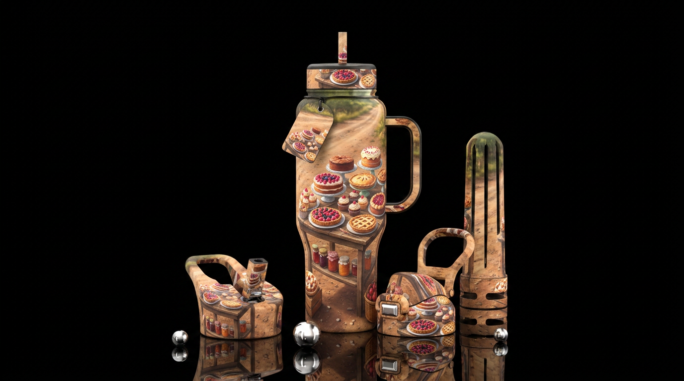 bakery display on a dirt road roadside stand like ... water bottle design
