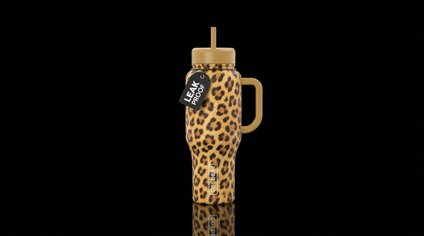 Cheetah print hyde water bottle design