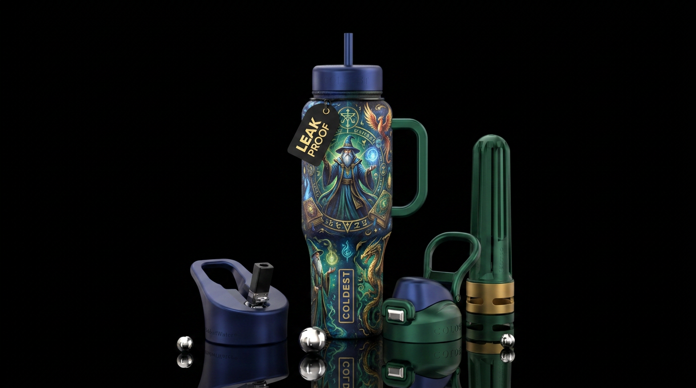 mythical, wizard water bottle design