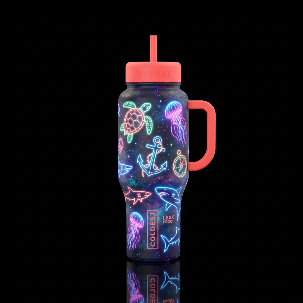 ,ocean,turtle,jellyfish,sea,sharks life,anchor,com... water bottle design