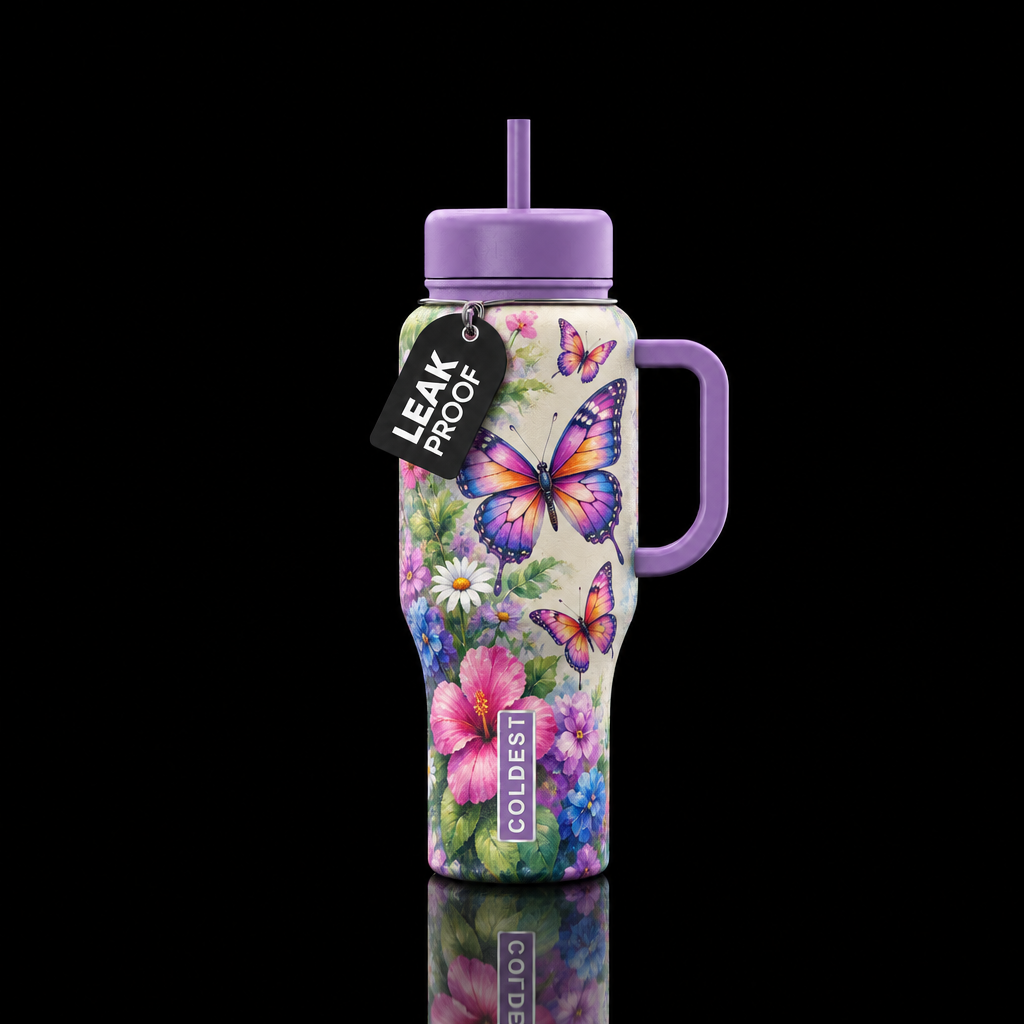 Butterfly Bloom water bottle design