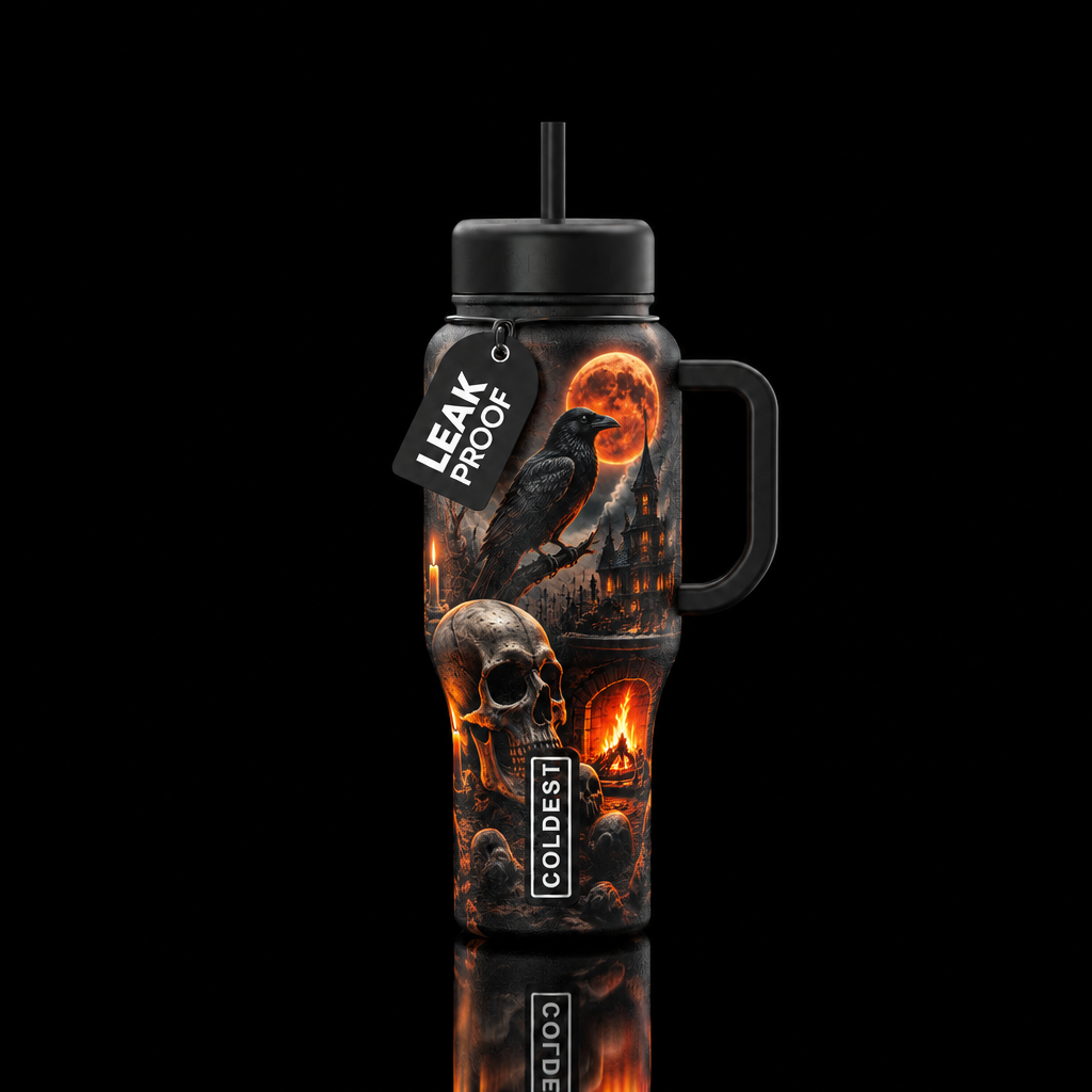 Raven’s Blood Moon water bottle design
