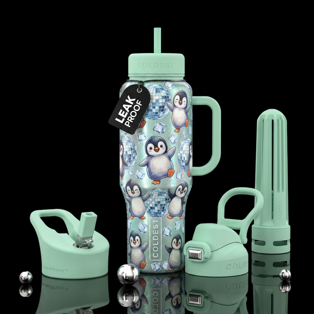 Baby Penguin Party water bottle design