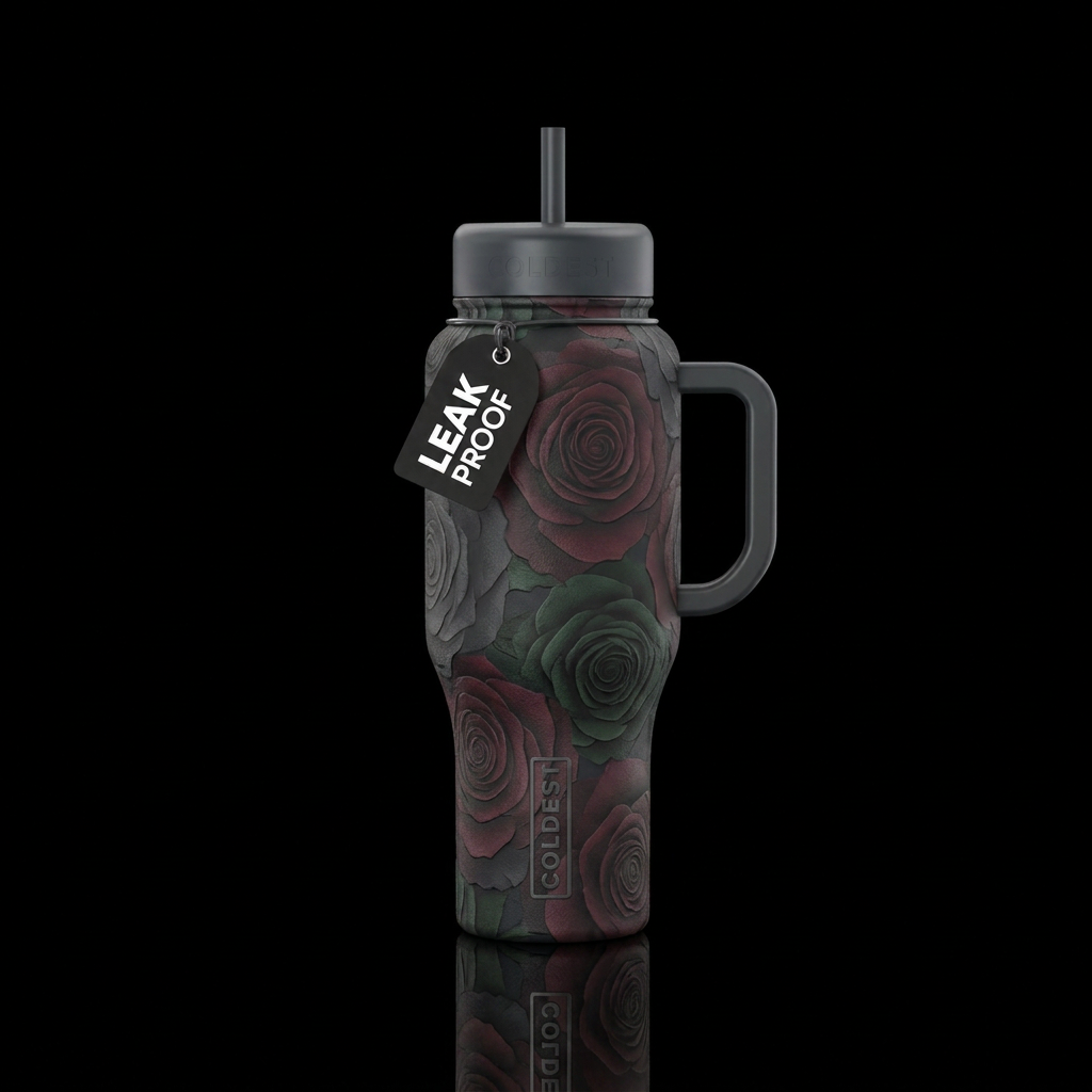 Rose All Night water bottle design