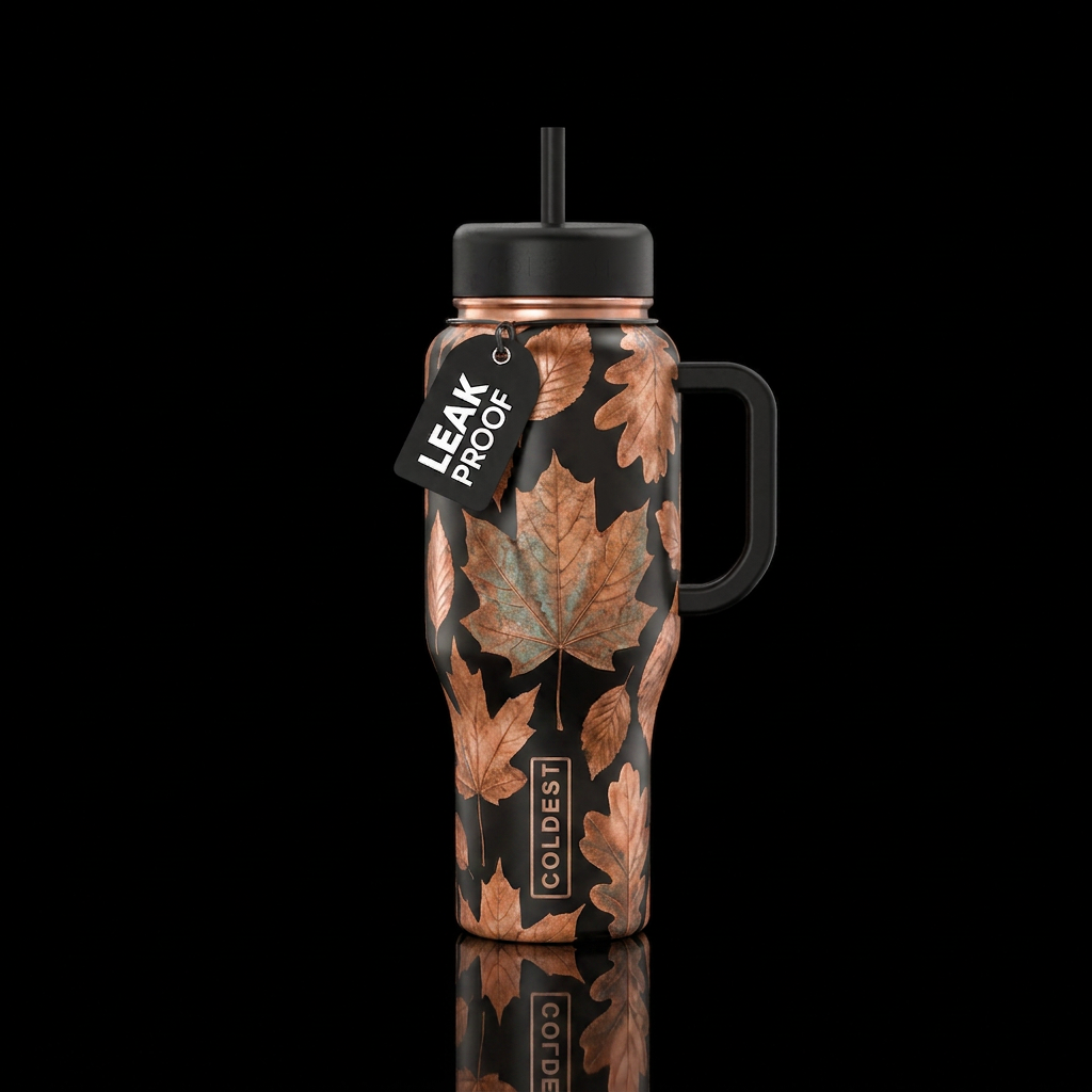 Leaves water bottle design